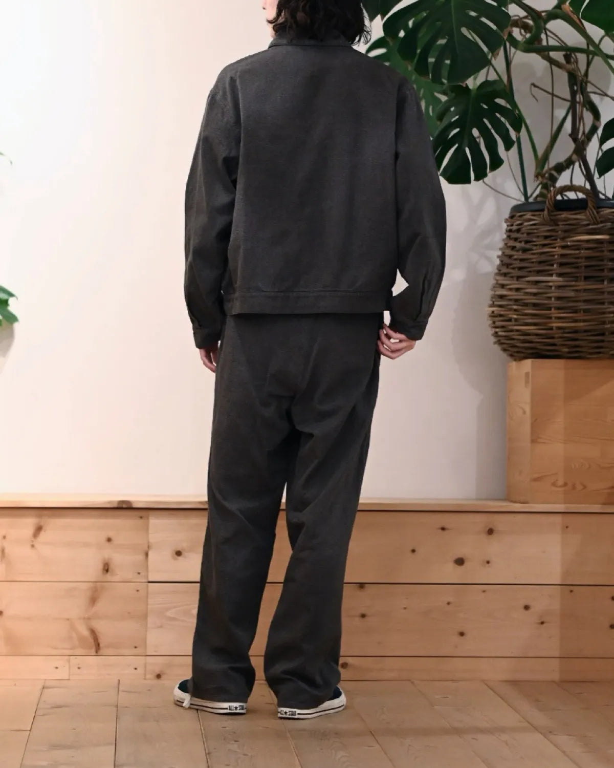 A.PRESSE / Vintage Black Chambray Work Jacket (26SAP-01-47)