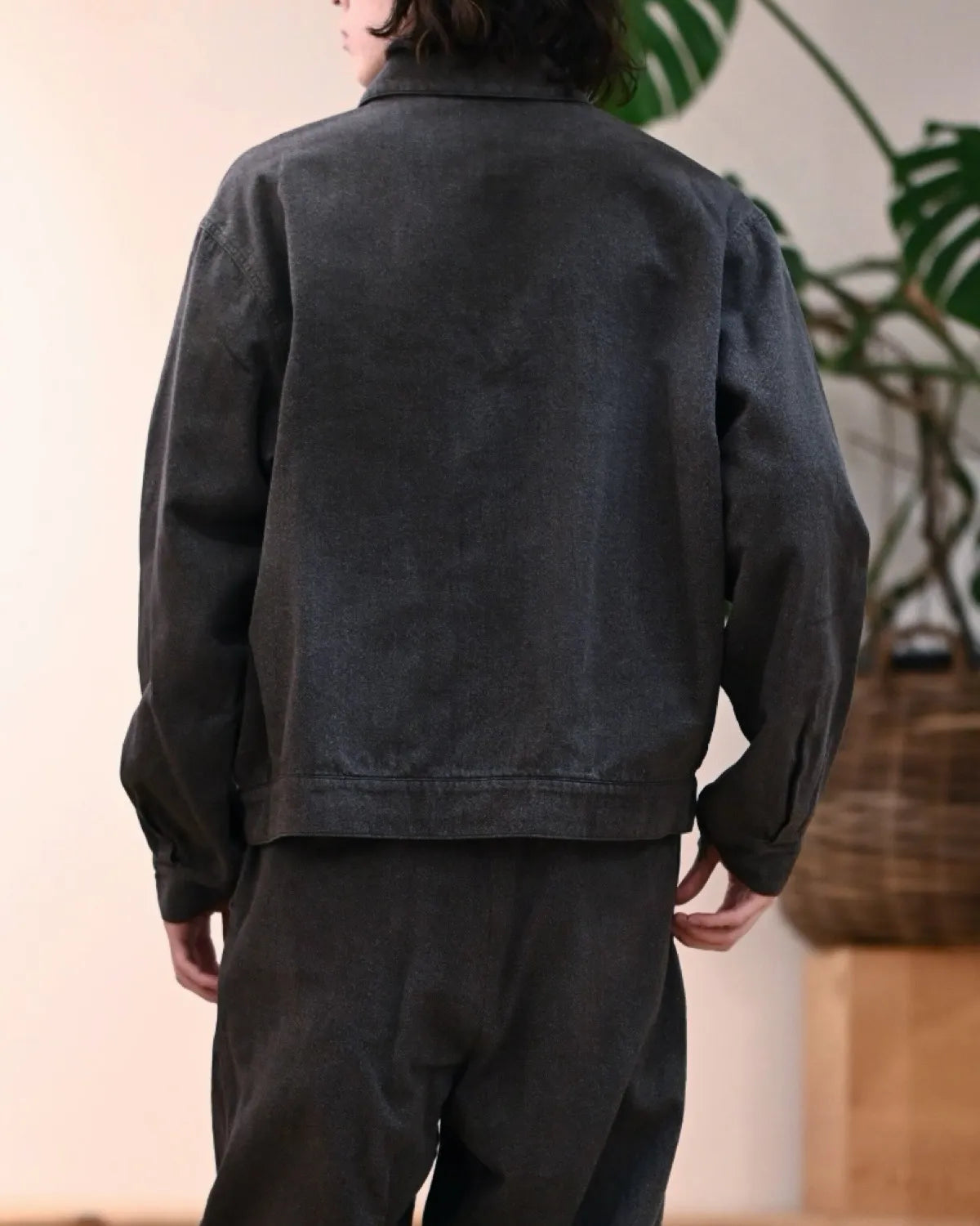 A.PRESSE / Vintage Black Chambray Work Jacket (26SAP-01-47)