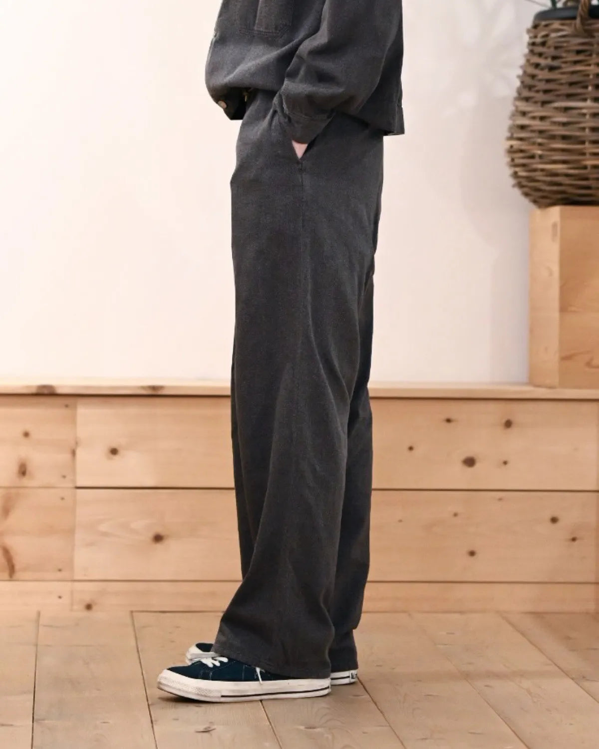 A.PRESSE / Vintage Black Chambray Work Pants (26SAP-04-37)