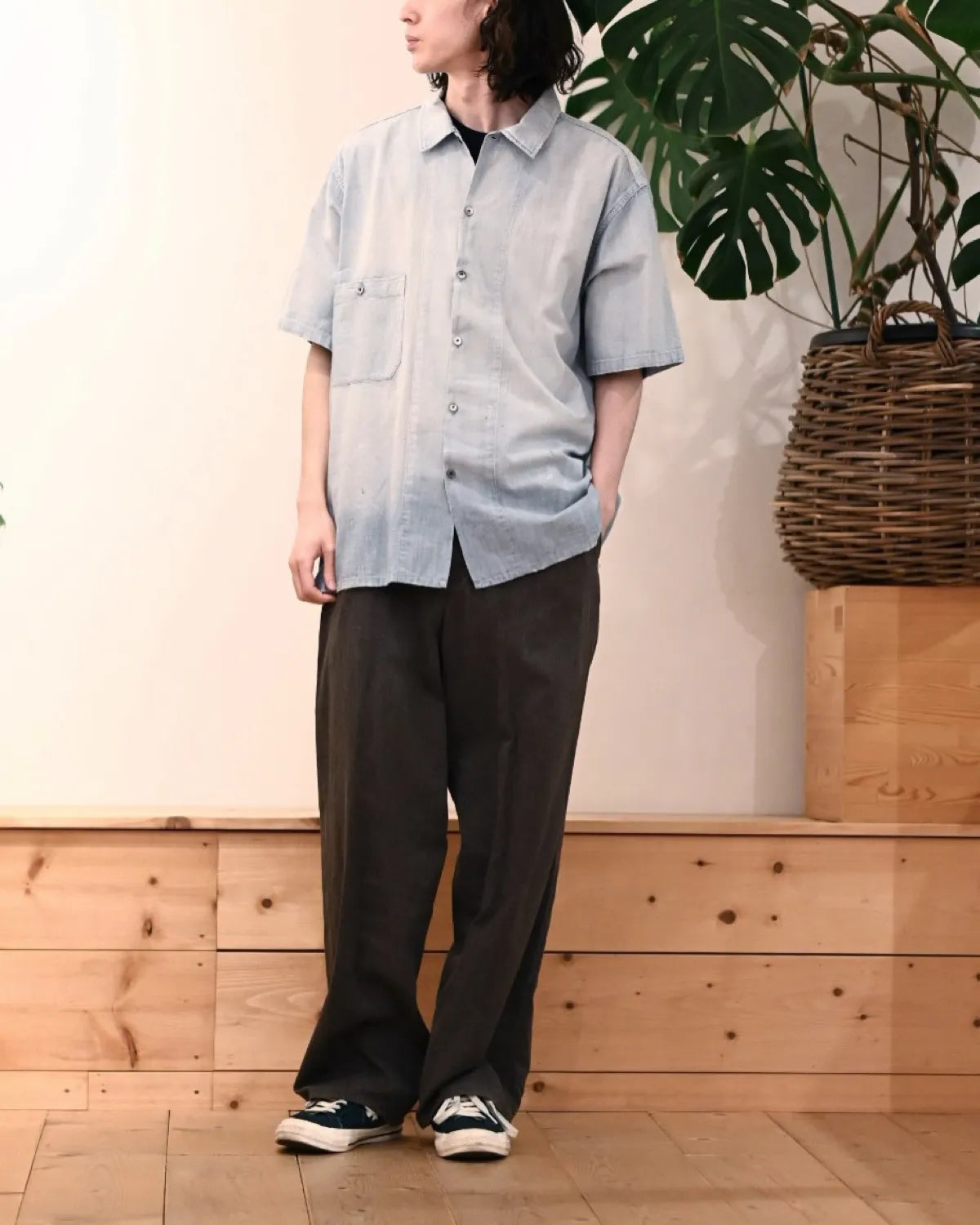 A.PRESSE / Vintage Chambray S/S Shirts (26SAP-02-01)