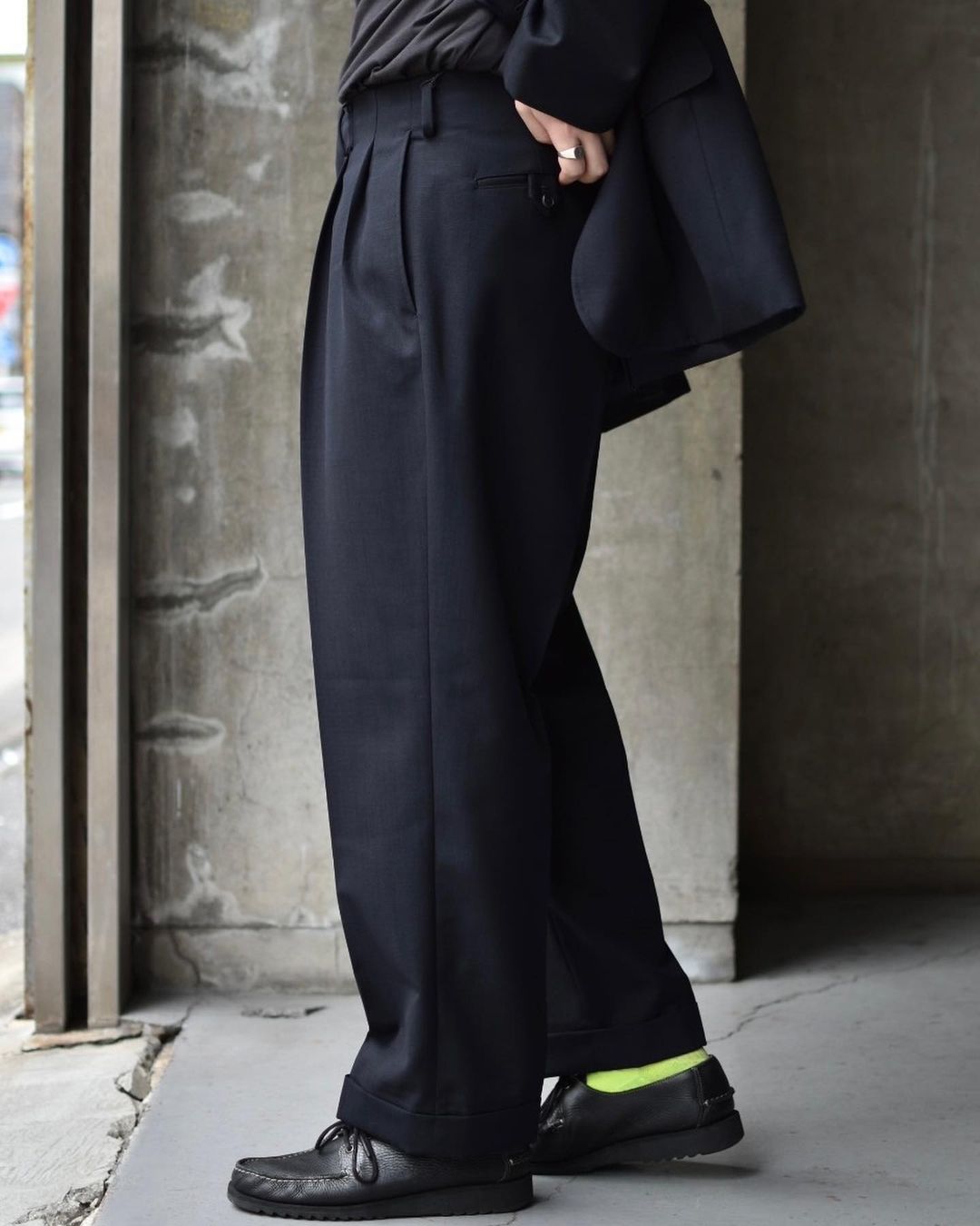 A.PRESSE(アプレッセ) / Slub Wool Navy Trousers | 公式通販・JACK in ...