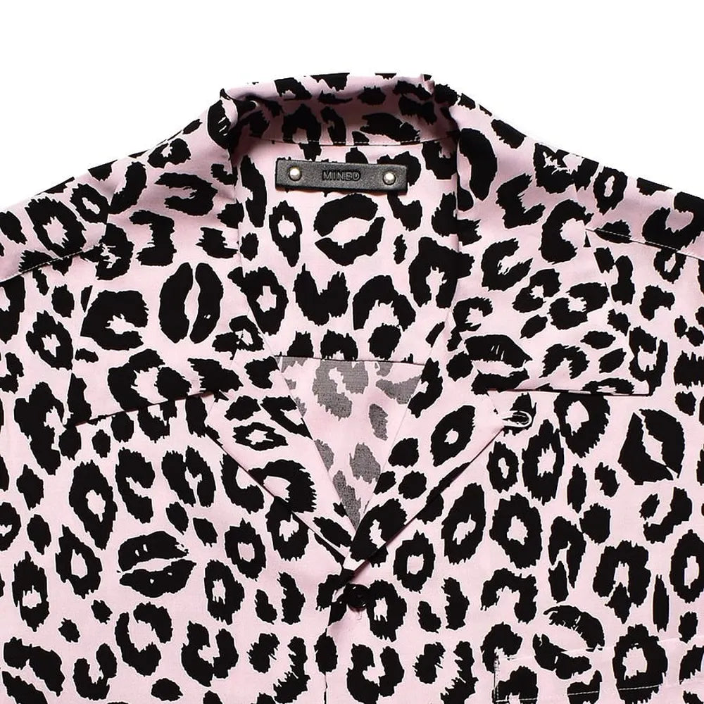 MINEDENIM  / Lips Leopard Print Open Collar SH (2405-5005)