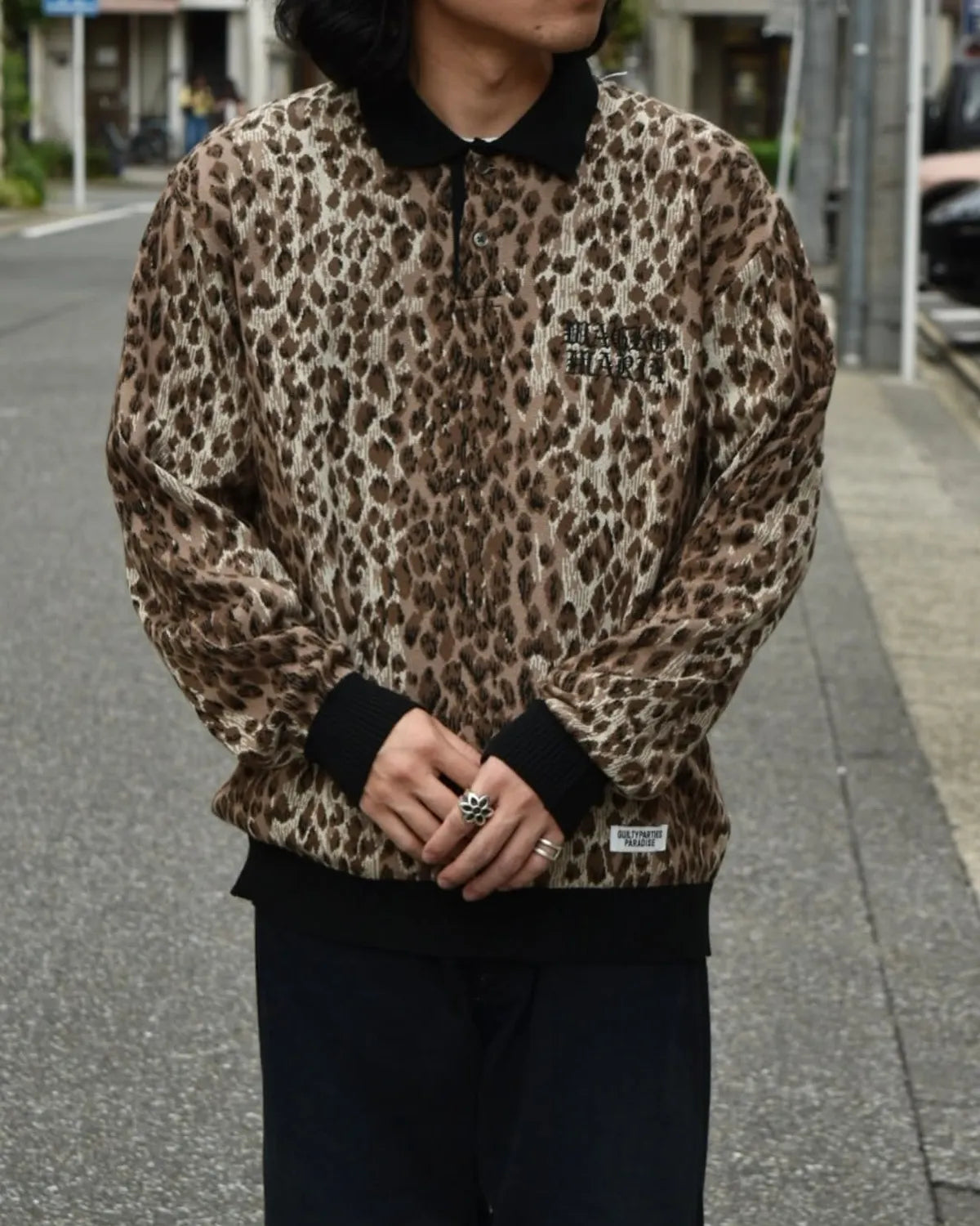 WACKO MARIA / JACQUARD KNIT POLO SHIRT (25FW-WMK-KN11)