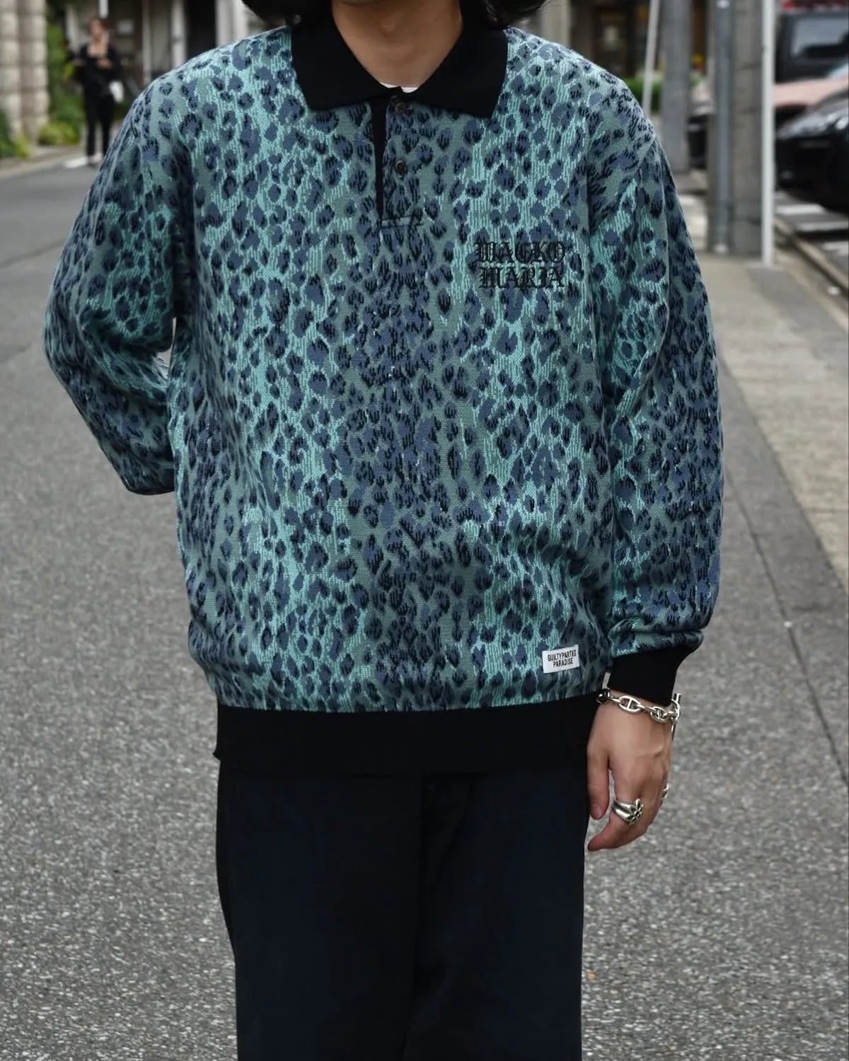 WACKO MARIA / JACQUARD KNIT POLO SHIRT (25FW-WMK-KN11)