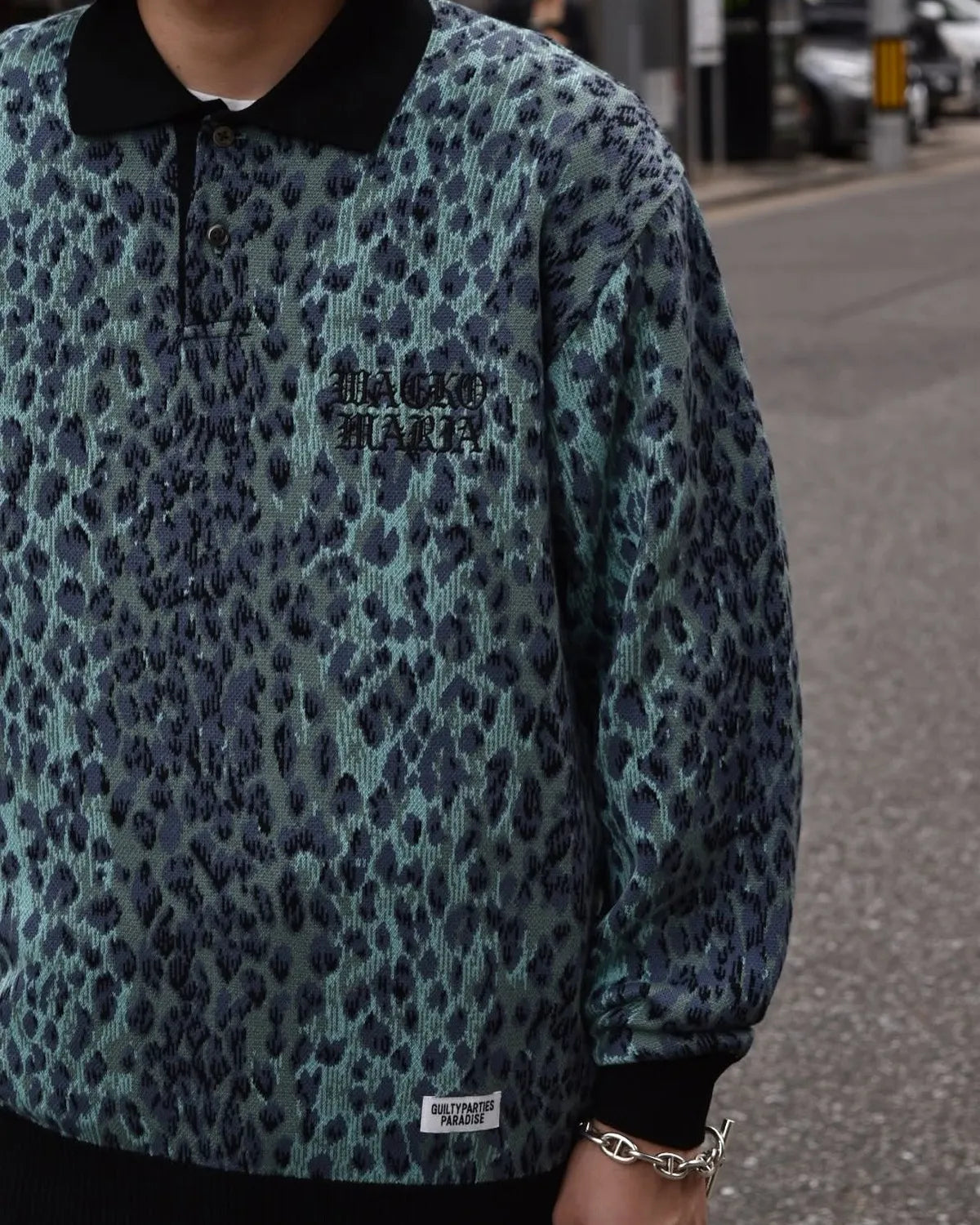 WACKO MARIA / JACQUARD KNIT POLO SHIRT (25FW-WMK-KN11)