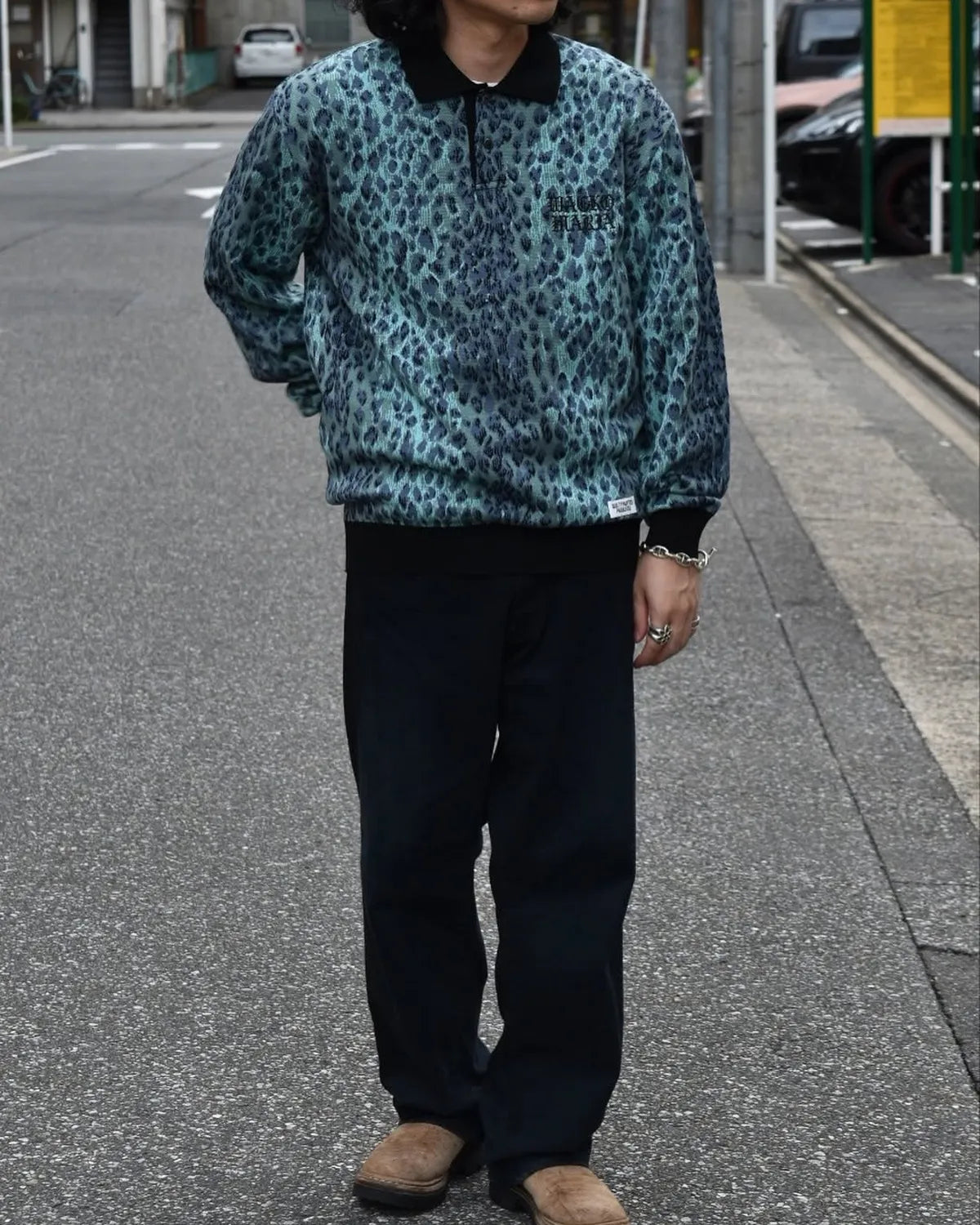 WACKO MARIA / JACQUARD KNIT POLO SHIRT (25FW-WMK-KN11)