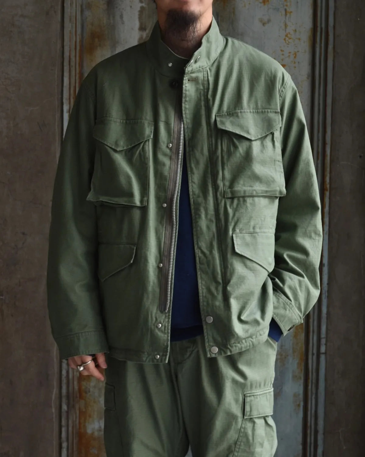 NONNATIVE / TROOPER JACKET COTTON BACKSATIN PIGMENT DYE WITH WINDSTOPPER® (NN-J4714)