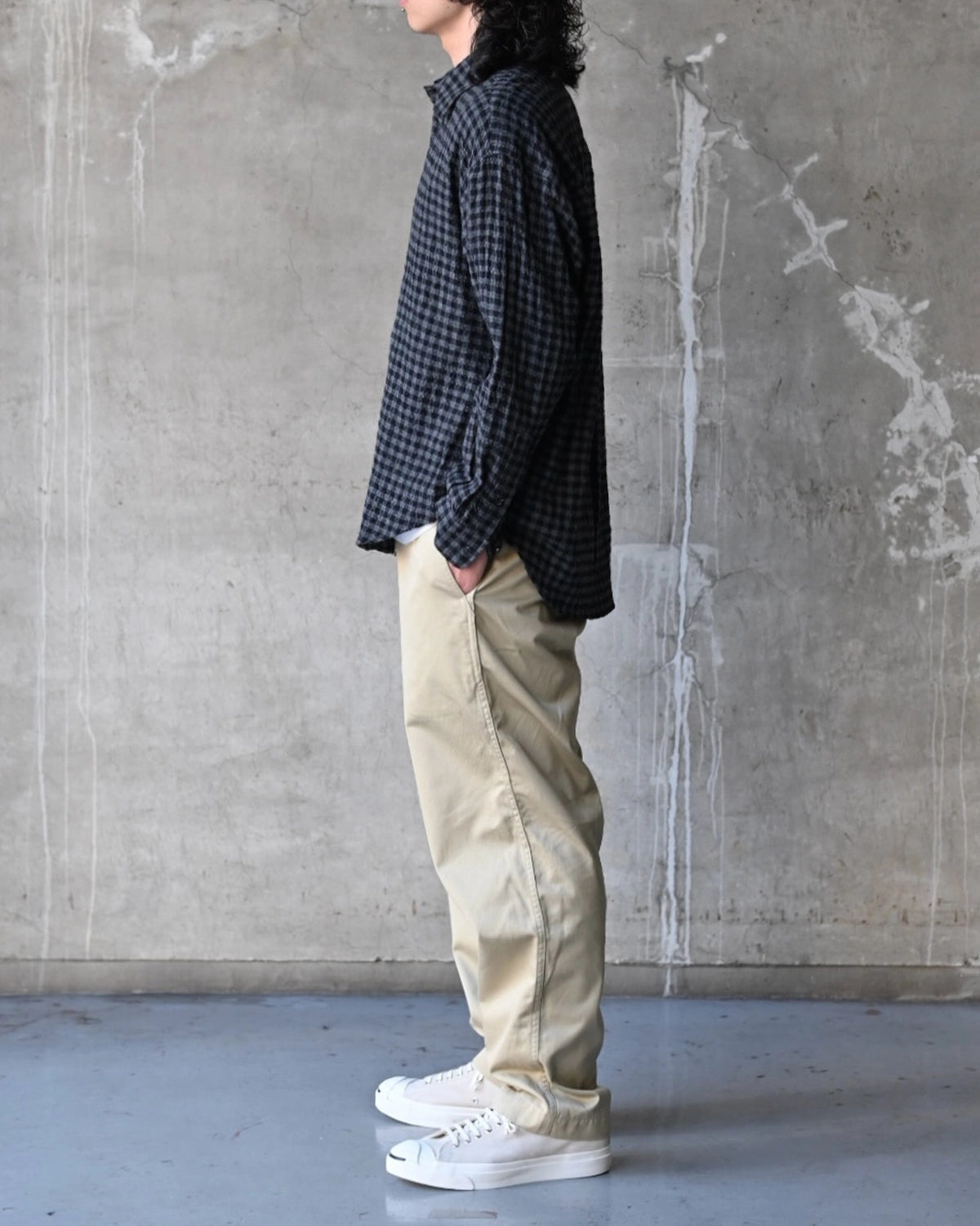 is-ness / Ripple Check Shirt (26AW_10_UN22SHLS02-C)