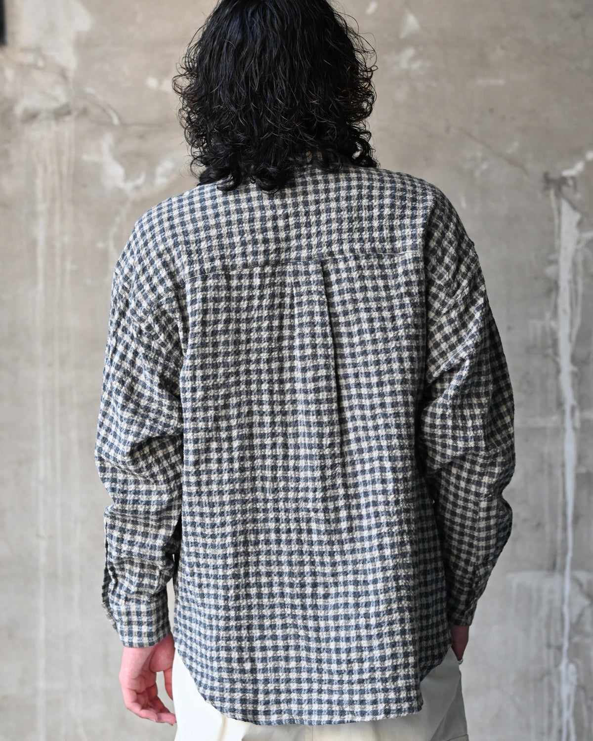 is-ness / Ripple Check Shirt (26AW_10_UN22SHLS02-C)