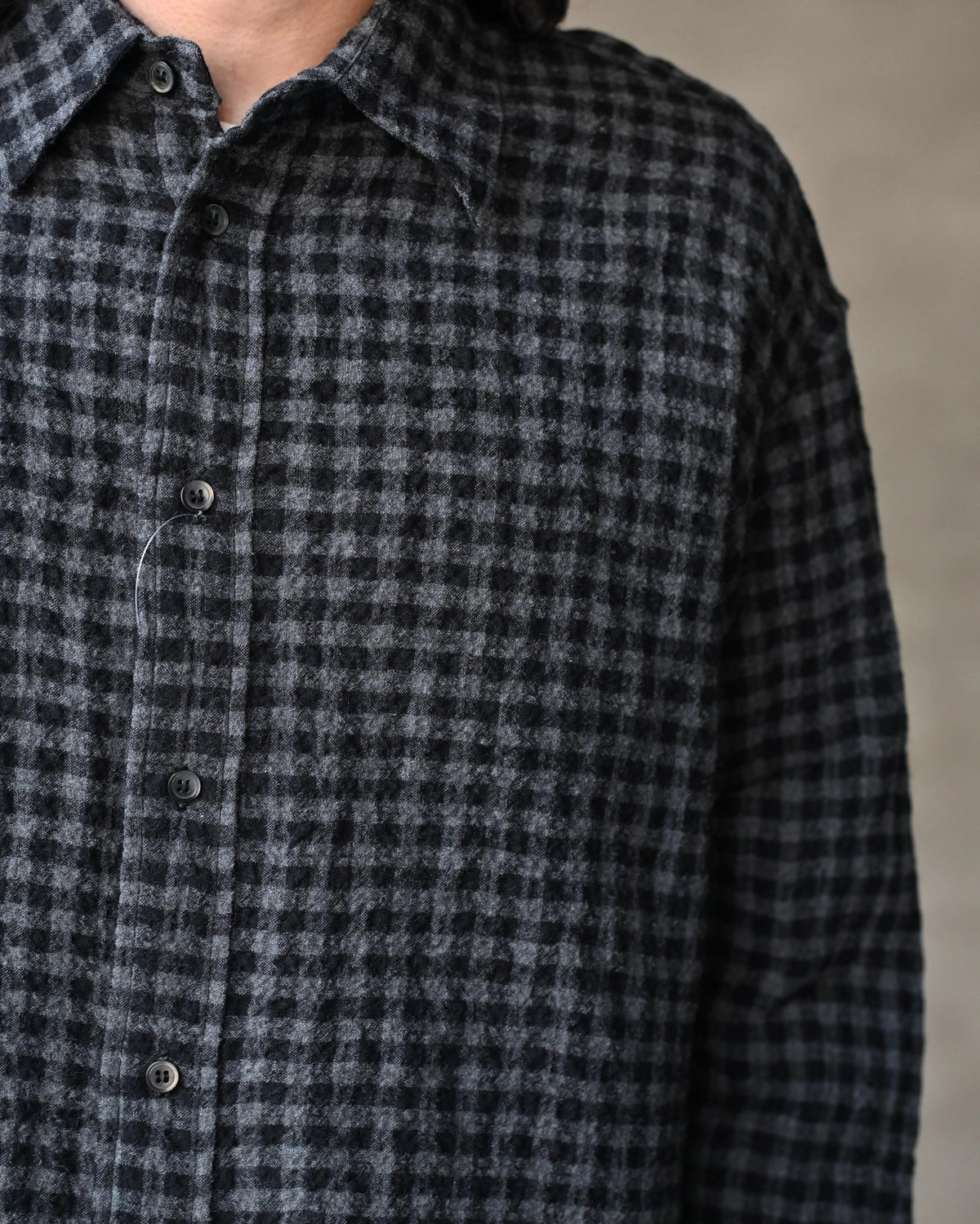 is-ness / Ripple Check Shirt (26AW_10_UN22SHLS02-C)