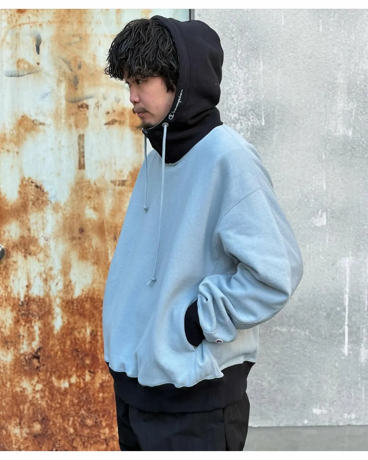 N.HOOLYWOOD × Champion / MOCK NECK HOODIE (C8-B113)