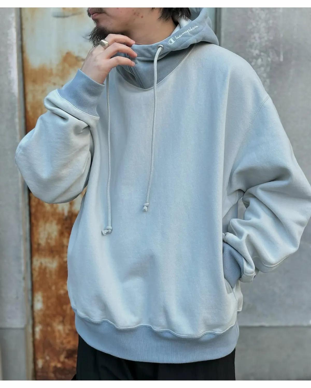 N.HOOLYWOOD × Champion / MOCK NECK HOODIE (C8-B113)