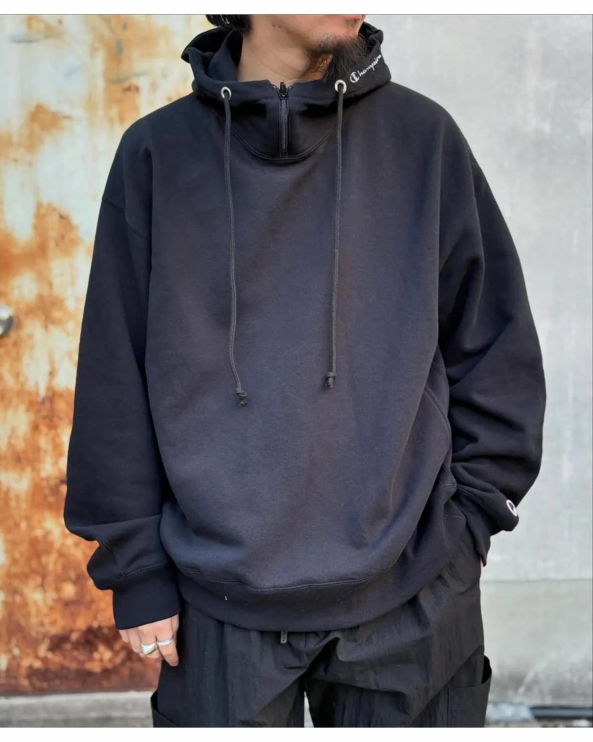 N.HOOLYWOOD × Champion / MOCK NECK HOODIE (C8-B113)