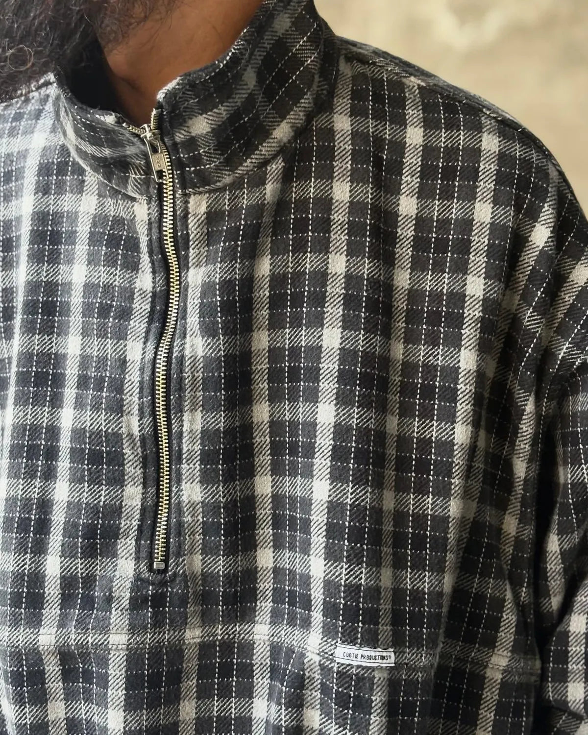 COOTIE PRODUCTIONS® / AD Processing Heavy Flannel Check Half Zip Pullover (CTE-25A408)
