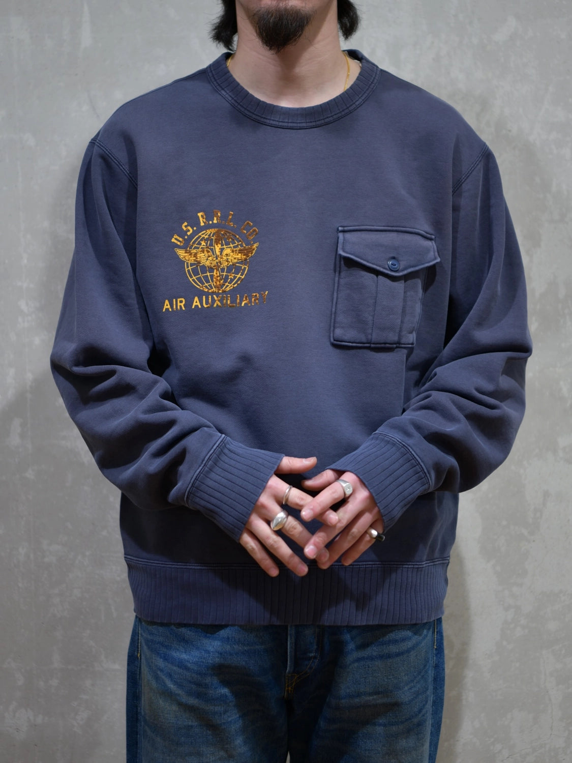 RRL / フレンチ テリー グラフィック スウェットシャツ (MNRRKNI16820221)