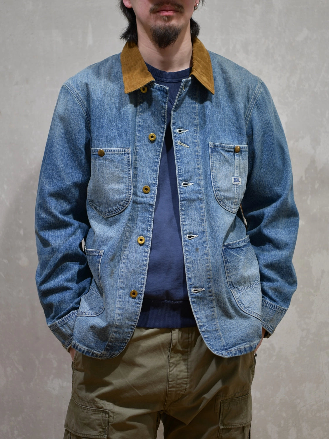 RRL / コーデュロイカラー インディゴ デニム ジャケット (MNRROTW16020176)