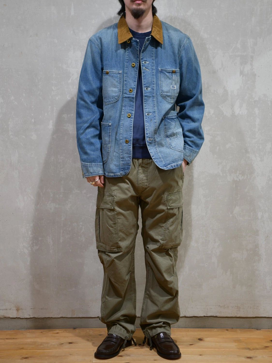 RRL / コーデュロイカラー インディゴ デニム ジャケット (MNRROTW16020176)