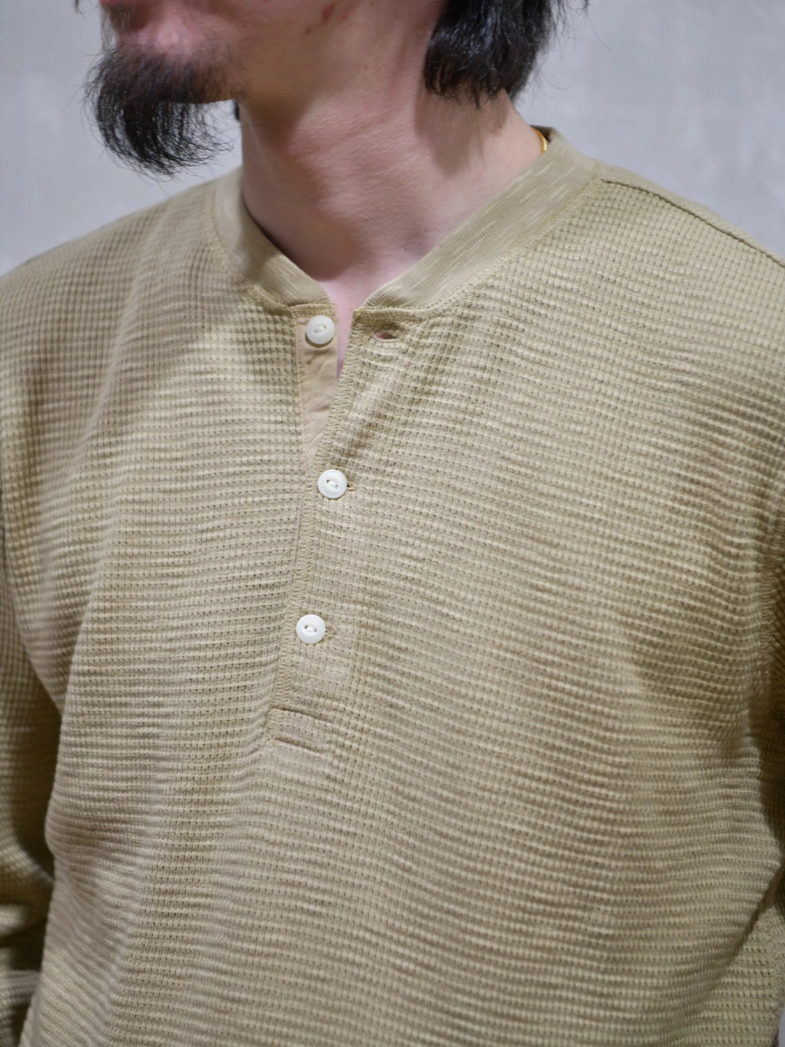 RRL / ガーメントダイド ワッフルニット ヘンリーネック シャツ(MNRRKNI16820214)