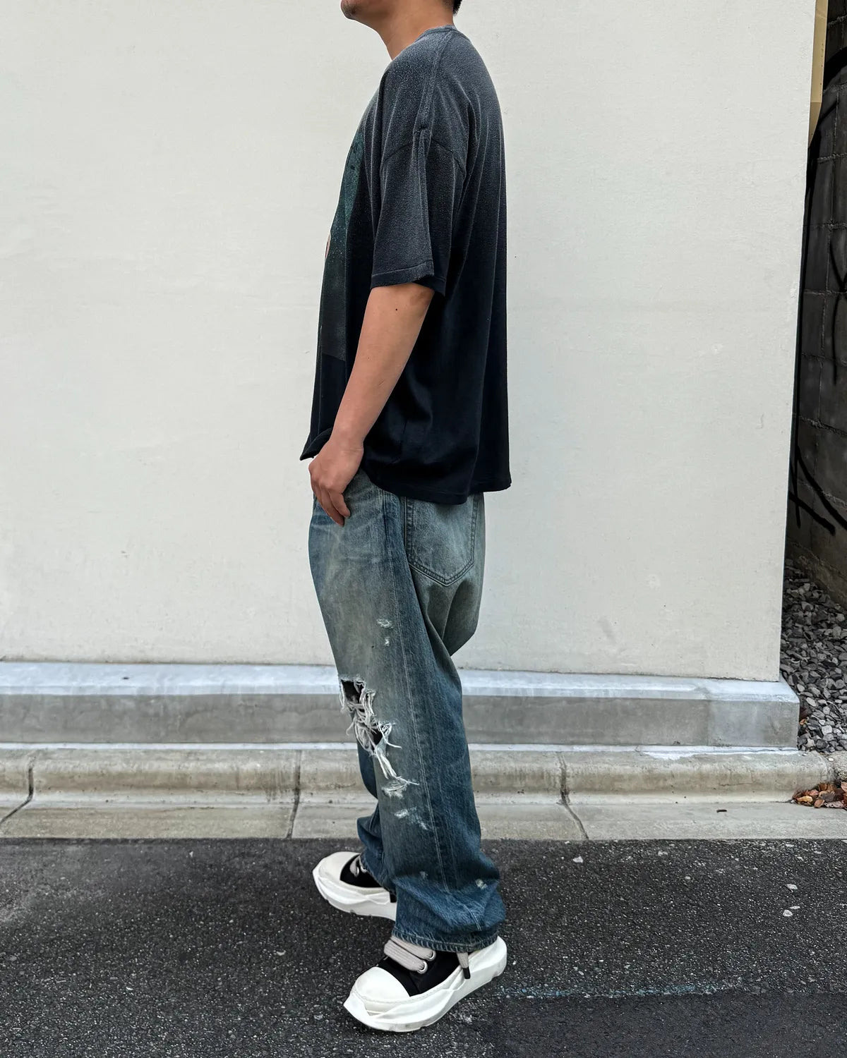 KAMIYA × Betty Boop / "I’m coming out" Betty BoopTM Distressed T-shirt  (G17TS093)