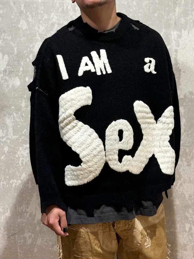 ©︎SAINT Mxxxxxx / × Sex Pistols SP_CREW KNT - I AM A  (SM-YS1-0000-C24)