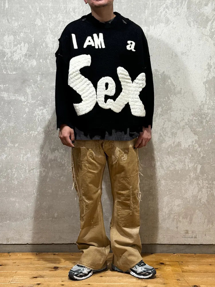 ©︎SAINT Mxxxxxx / × Sex Pistols SP_CREW KNT - I AM A  (SM-YS1-0000-C24)