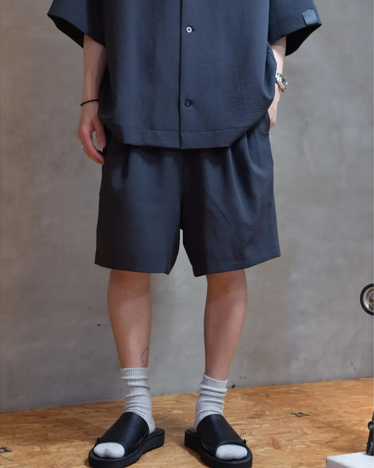 N.HOOLYWOOD COMPILE / 2TUCK EASY HALF PANTS (2261-CP50-010)