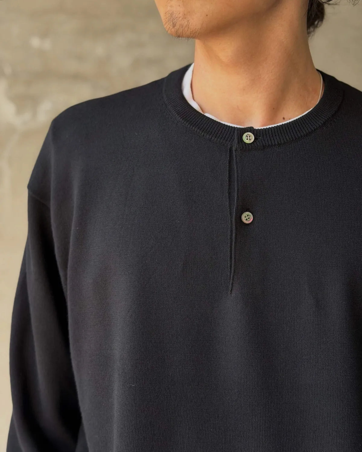 A.PRESSE / Wool Knit Henley Neck Sweater (26AAP-03-05)