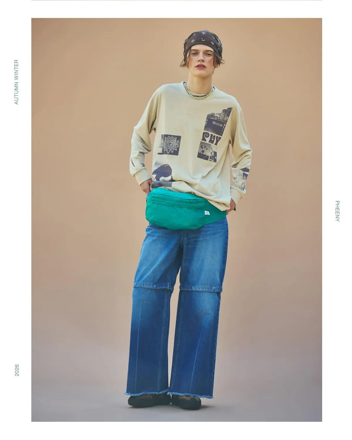 PHEENY / Recycled Polyester Photo L/S Tee (PA26-CS13)