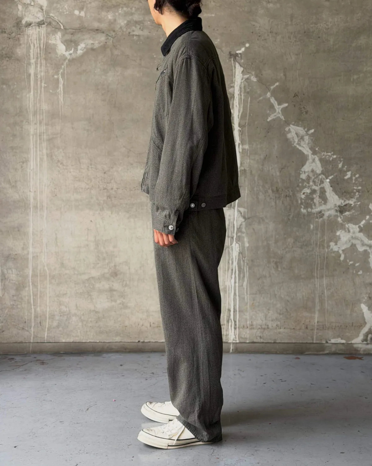 A.PRESSE / Vintage Black Chambray Work Jacket (26AAP-01-60)