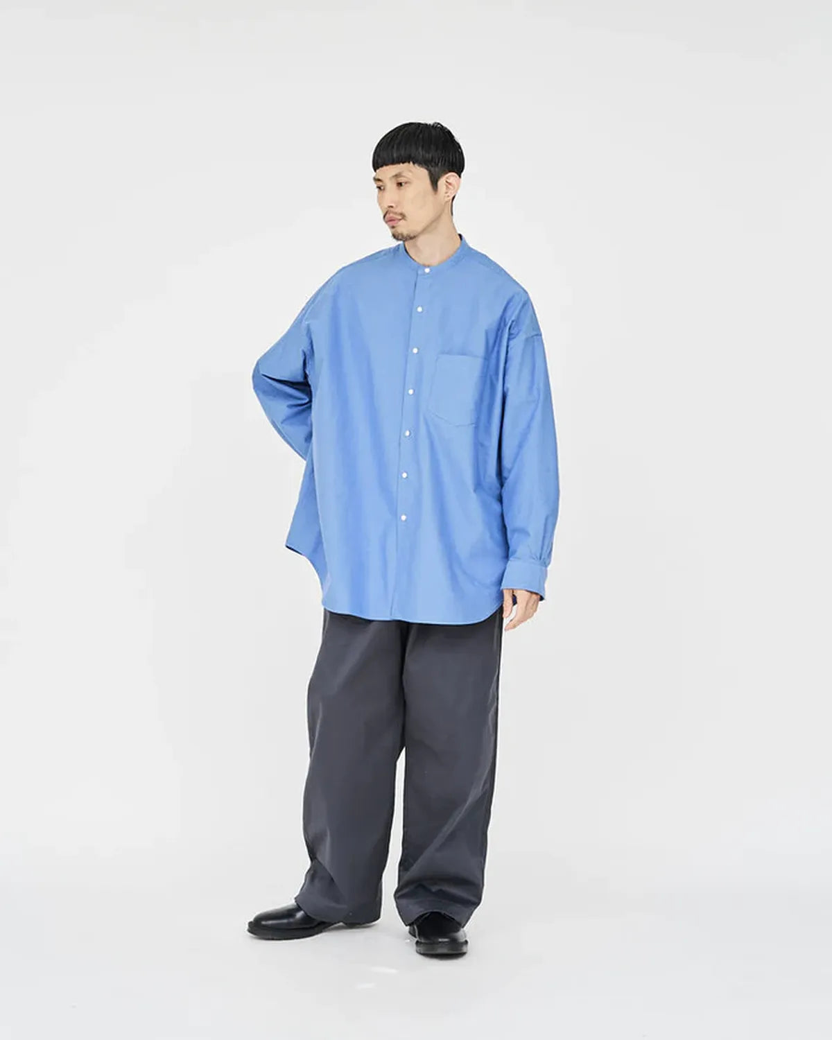Graphpaper / Oxford Pique Jersey L/S Oversized BD Shirt 