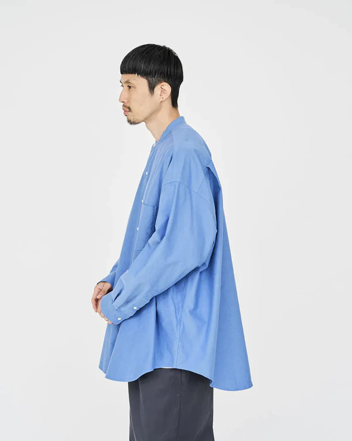 Graphpaper / Oxford Pique Jersey L/S Oversized BD Shirt 
