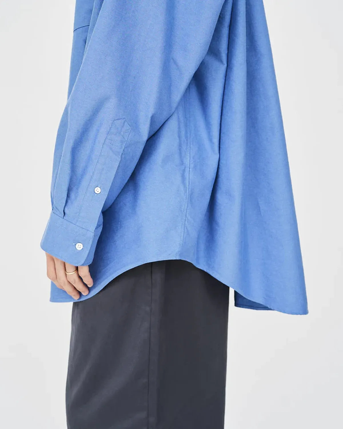 Graphpaper / Oxford Pique Jersey L/S Oversized BD Shirt 