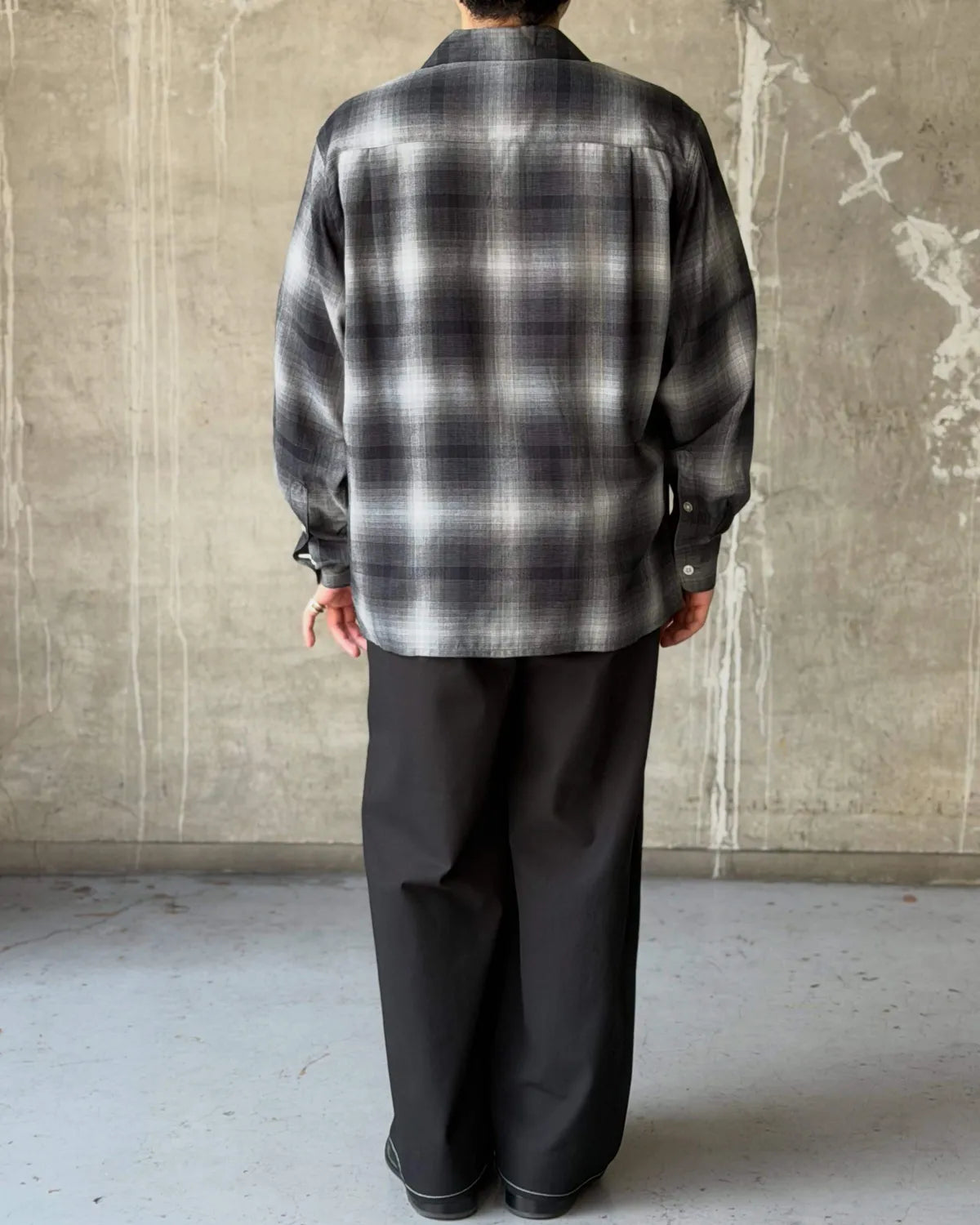 WACKO MARIA / OMBRE CHECK OPEN COLLAR SHIRT -TYPE-1- (26FWE-WMS-OC01)