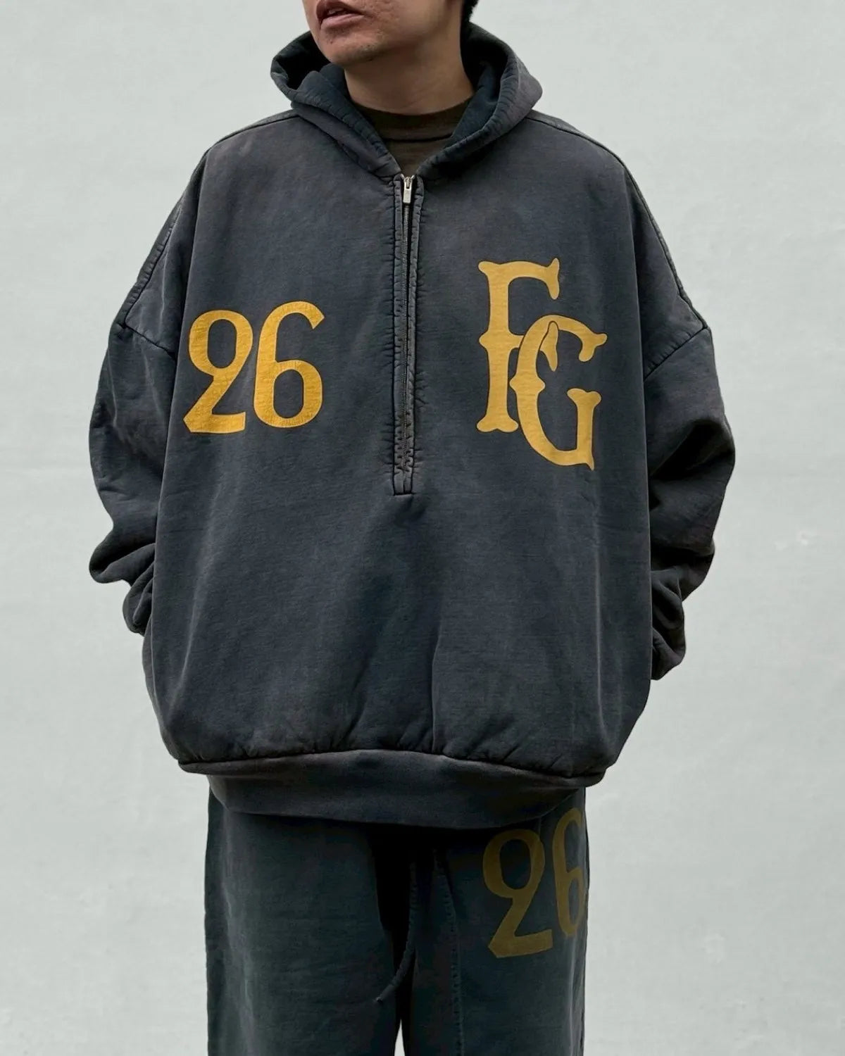 FEAR OF GOD / Baseball Club Half Zip Hoodie (FG9M12-9945BHF)
