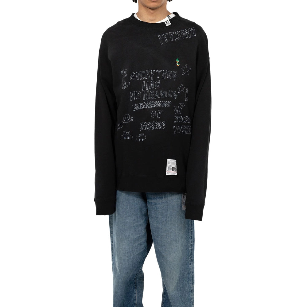 Maison MIHARA YASUHIRO / Distressed Graffiti Print Sweatshirt (J14PO723)