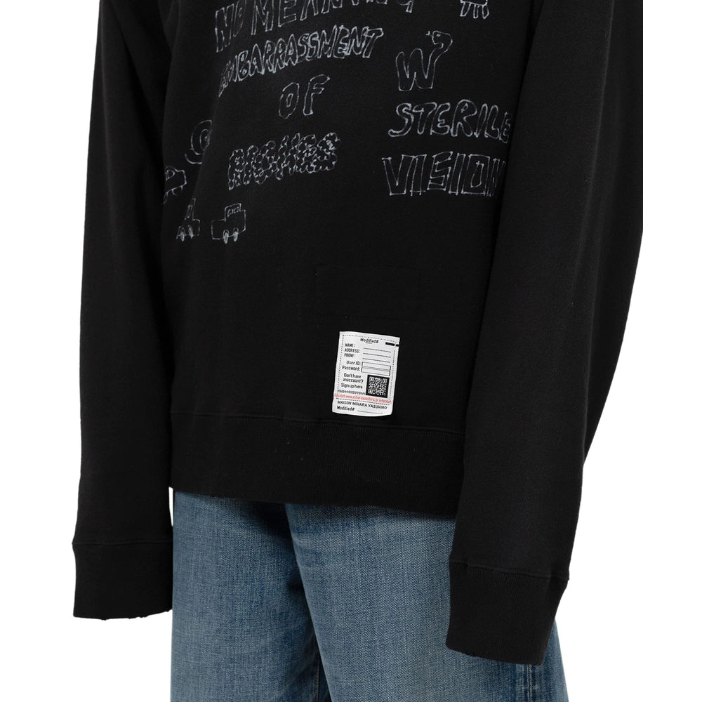 Maison MIHARA YASUHIRO / Distressed Graffiti Print Sweatshirt (J14PO723)