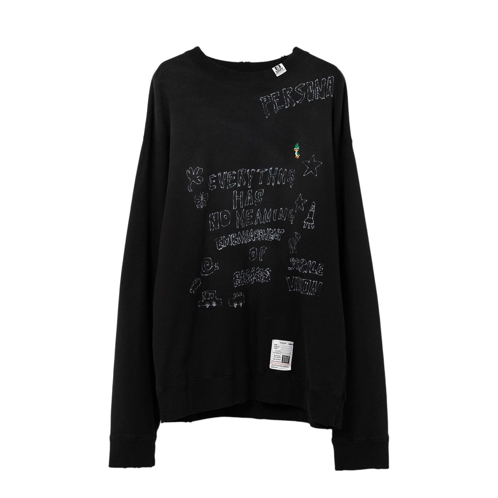 Maison MIHARA YASUHIRO / Distressed Graffiti Print Sweatshirt (J14PO723)