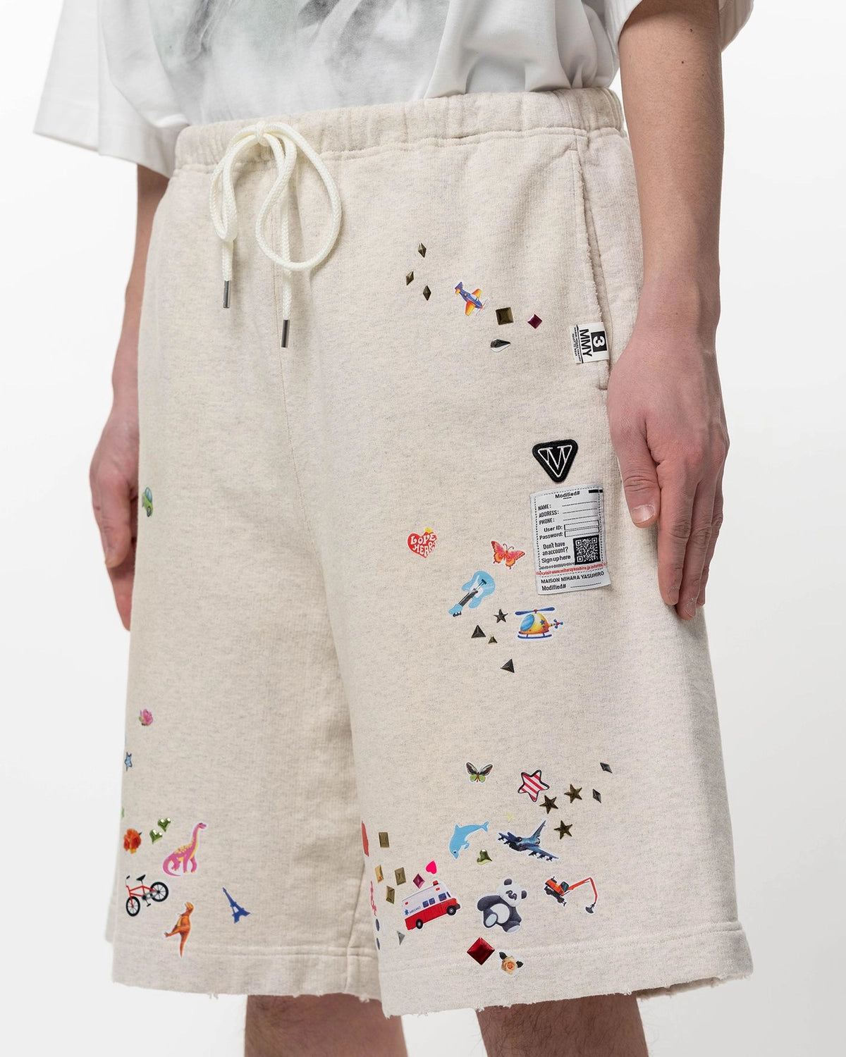 Maison MIHARA YASUHIRO / Kids Sticker Printed Sweat Shorts (J16SP733)