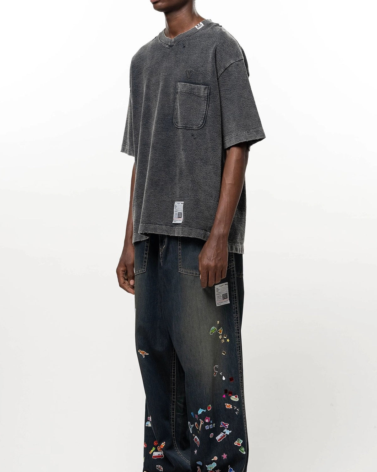 Maison MIHARA YASUHIRO / Bleached Waffle T-shirt (J17TS802)