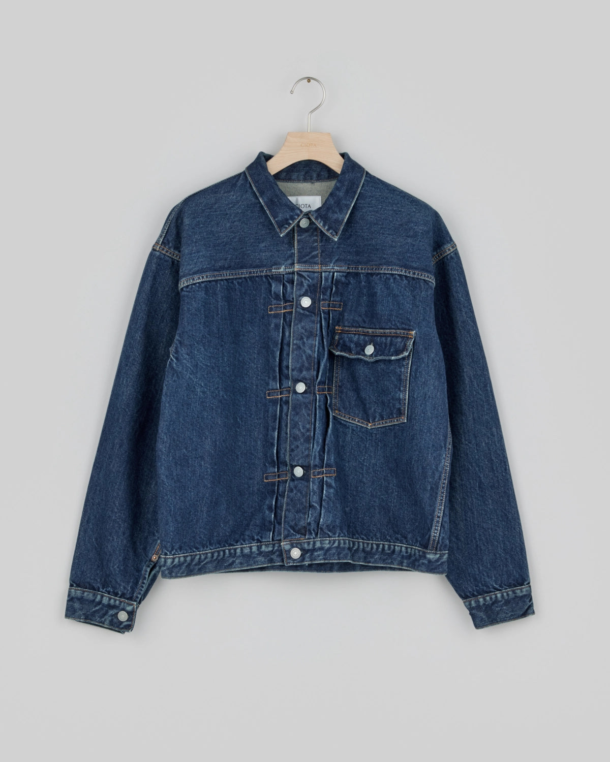 CIOTA の シングルポケットデニム JACKET (JKLM-301-NIDBL-D)
