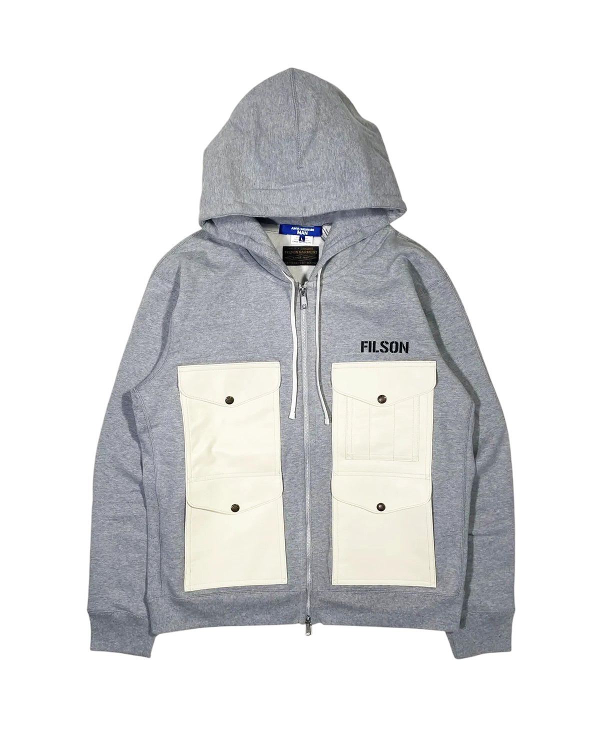 JUNYA WATANABE MAN x FILSON の フーディ 綿起毛裏毛×レザー FILSON Wネーム (WP-T007-051)