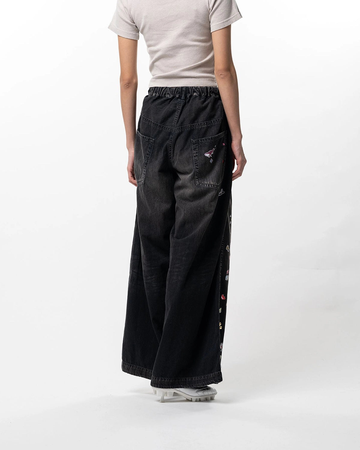 Maison MIHARA YASUHIRO / Kids Sticker Printed Wide Denim Pants -Women's- (K16PT342)