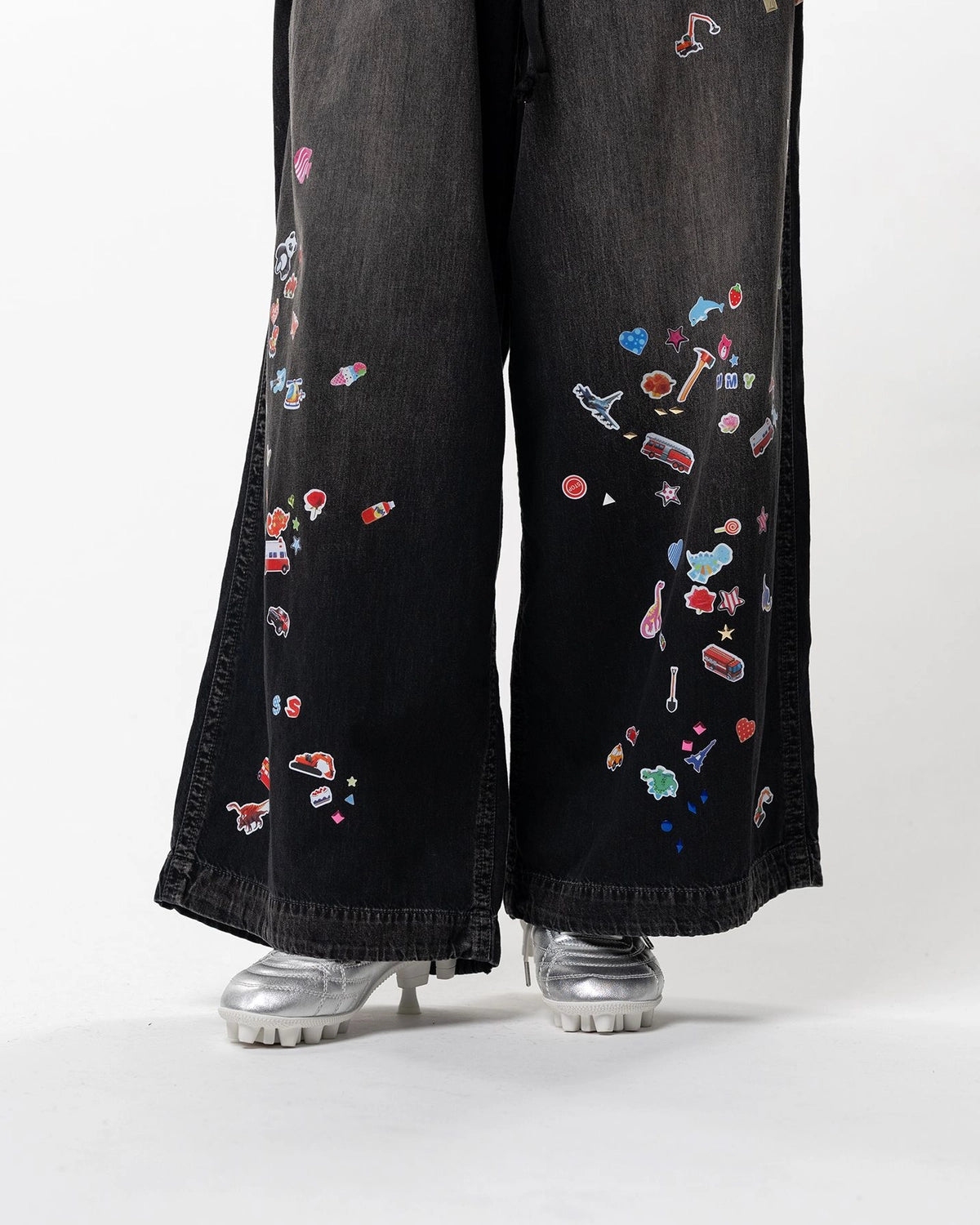 Maison MIHARA YASUHIRO / Kids Sticker Printed Wide Denim Pants -Women's- (K16PT342)