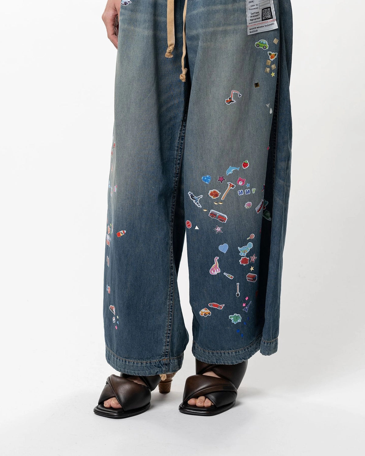 Maison MIHARA YASUHIRO / Kids Sticker Printed Wide Denim Pants -Women's- (K16PT342)