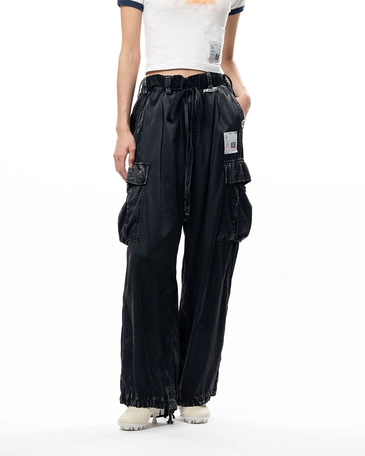 Maison MIHARA YASUHIRO / Satin Cargo Pants-Women's- (K16PT381)