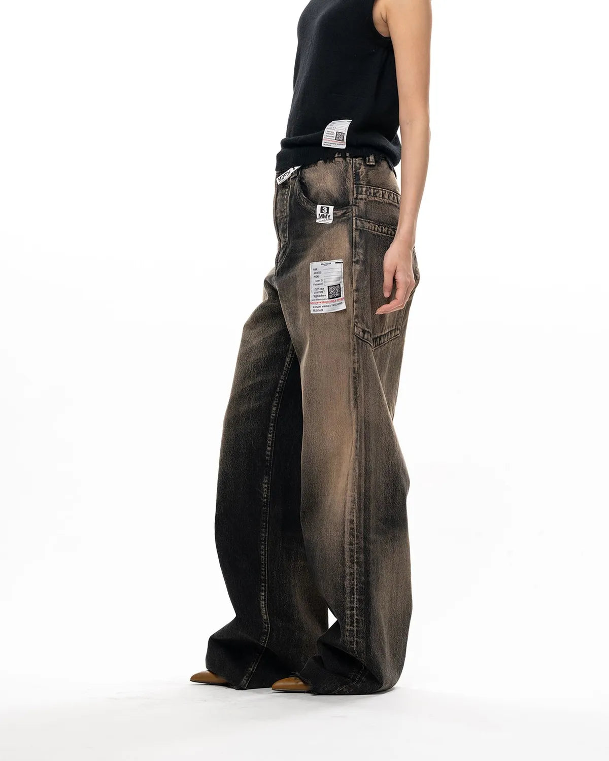 Maison MIHARA YASUHIRO / Amateur Sewn Like Wide Denim Pants -Women's- (K17PT352)