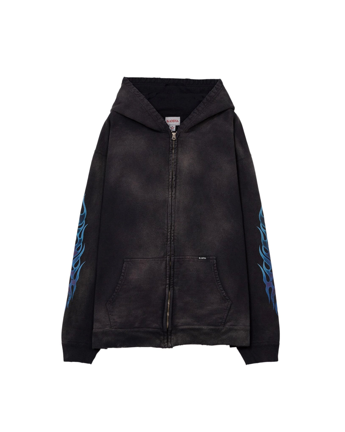 KAMIYA の “KMY-FIRE” Distressed Zip-up Hoodie (G14HD075)