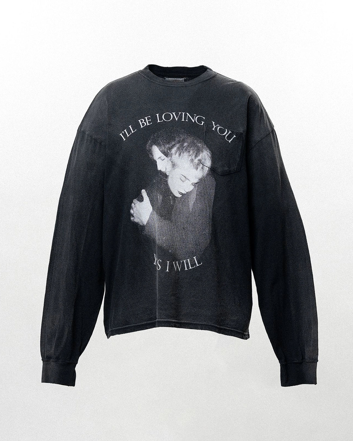 KAMIYA の "LOVING" Distressed Long-Sleeve Pocket T-shirt (G16LT088)