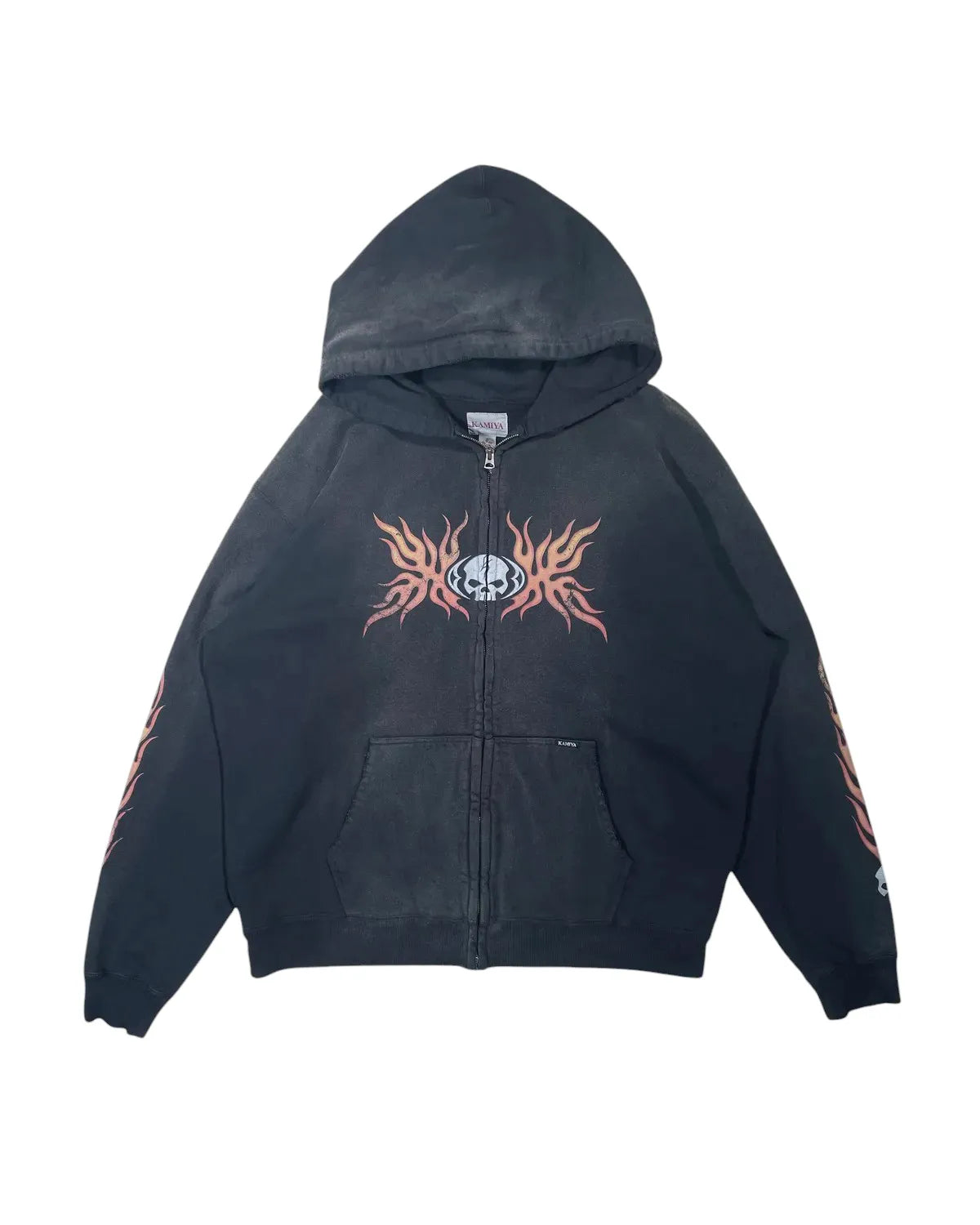 KAMIYA の "Skull Flame" Zip Hoodie (G15HD073)