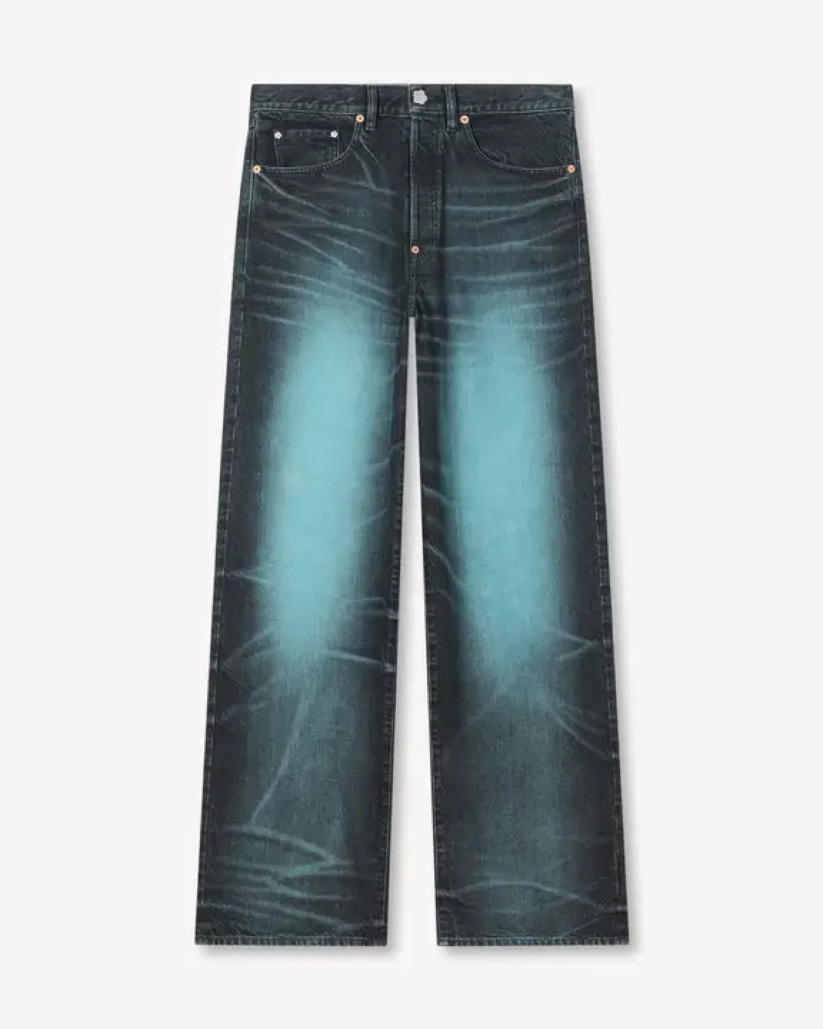 KENZO の ターンアップワイド フィット ジーンズ イン ジャパニーズ デニム (FG55DP4246K7)